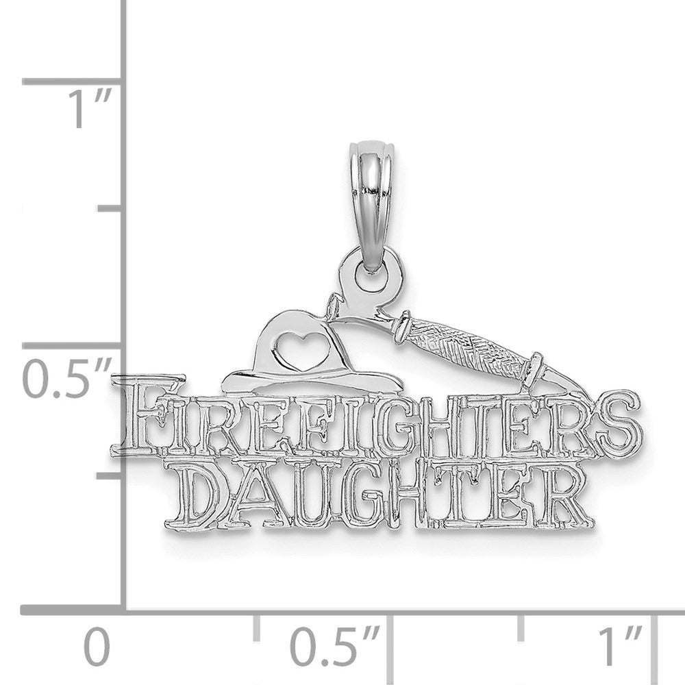 14k White Gold 26.5 mm FIREFIGHTER'S DAUGHTER Charm (0.99 grams)