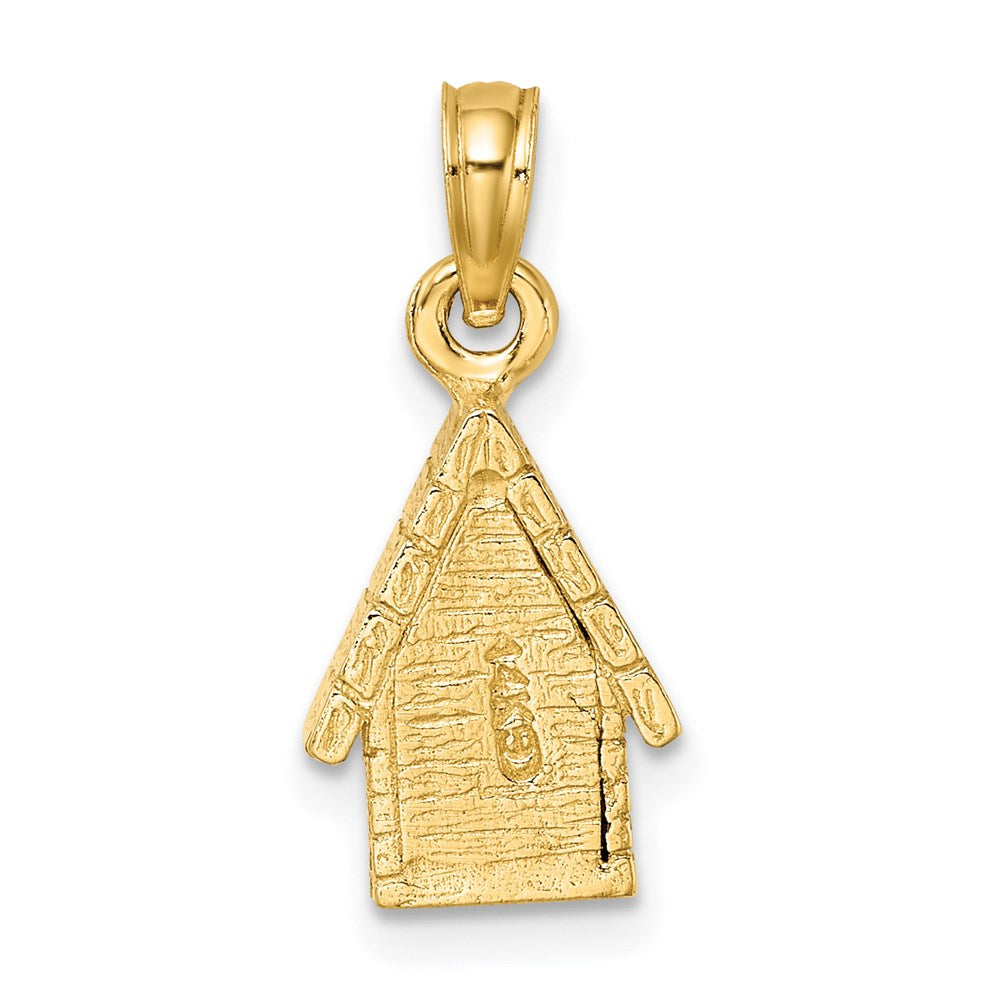 14k Two-tone 8.9 mm 3-D Dog Inside Dog House Charm (2.41 grams)