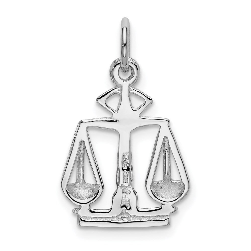 14k White Gold 13 mm Flat-Backed Scales of Justice Charm (1.06 grams)