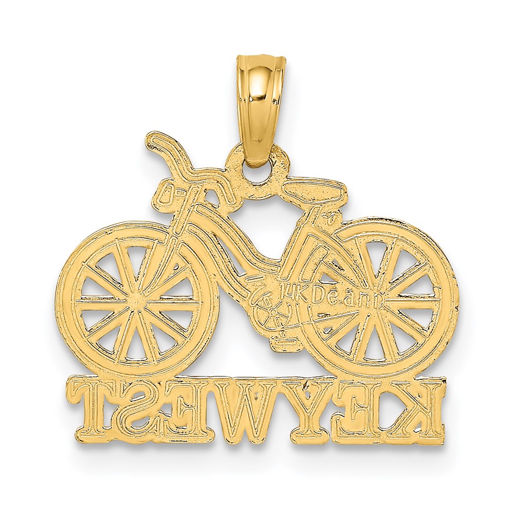 14k Yellow & Rhodium 18.2 mm  KEY WEST Bicycle Charm (1.3 grams)
