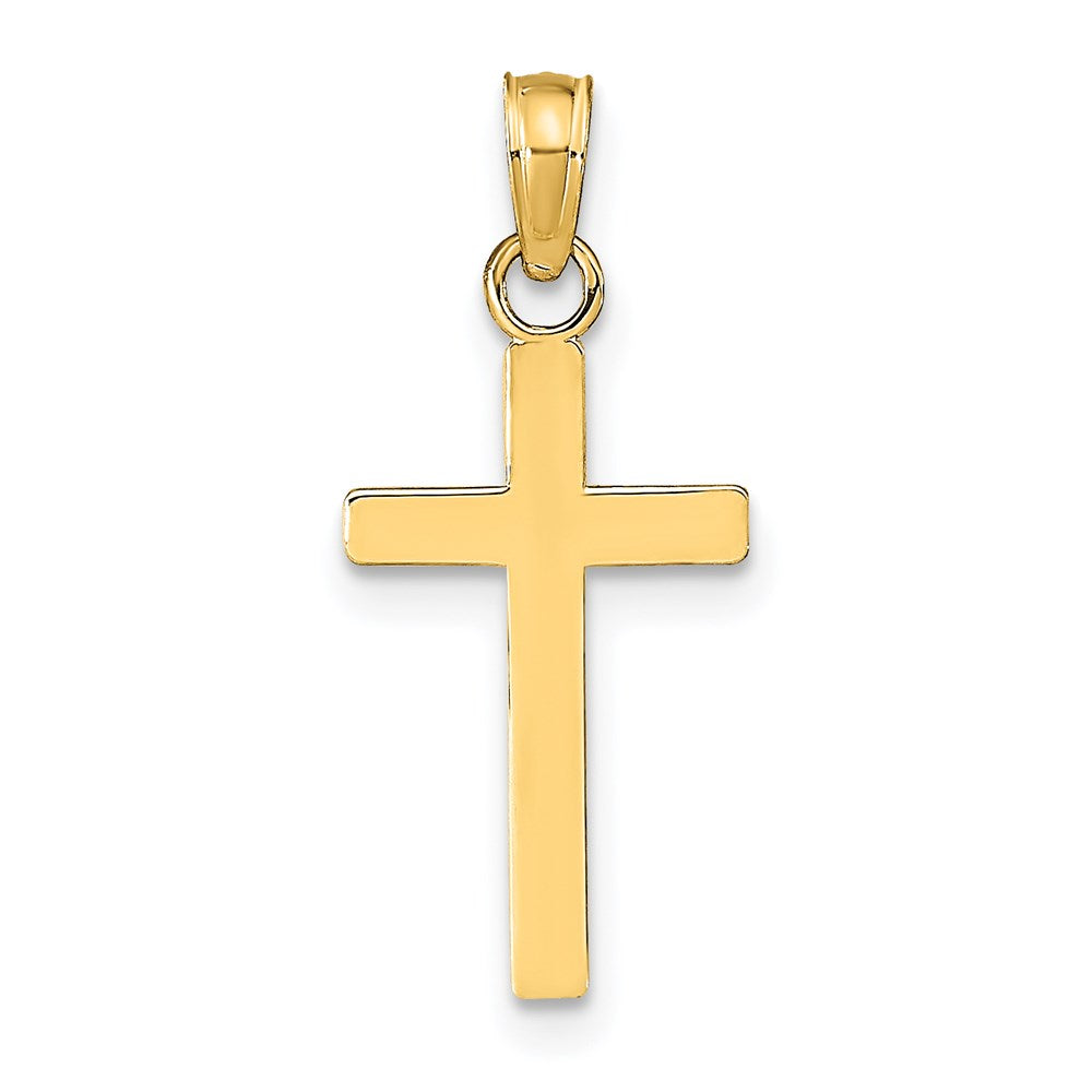 14k Yellow Gold 10 mm Polished Cross Pendant (0.5 grams)