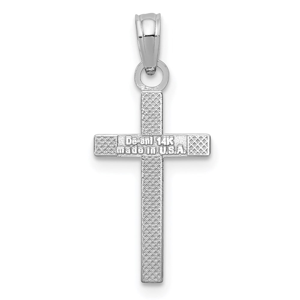 14k White Gold 10 mm Polished Cross Pendant (0.52 grams)