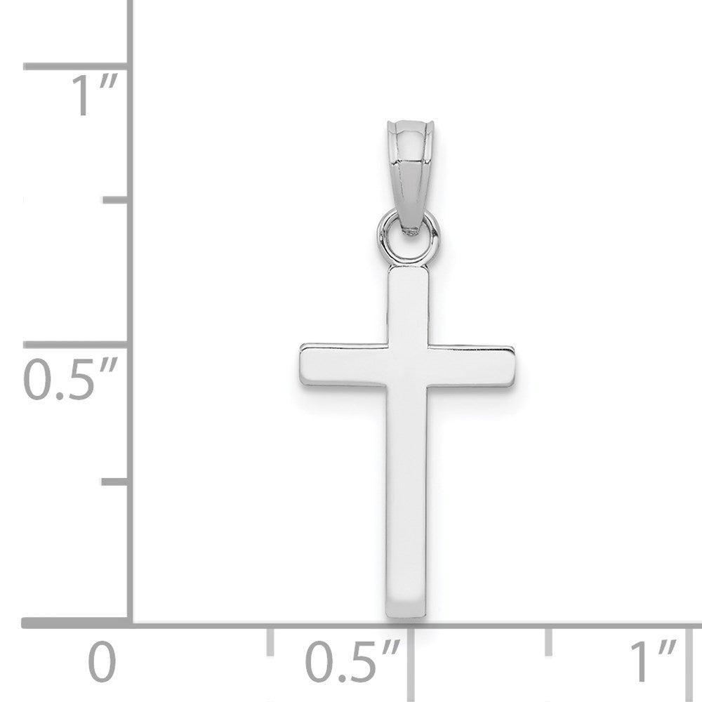 14k White Gold 10 mm Polished Cross Pendant (0.52 grams)