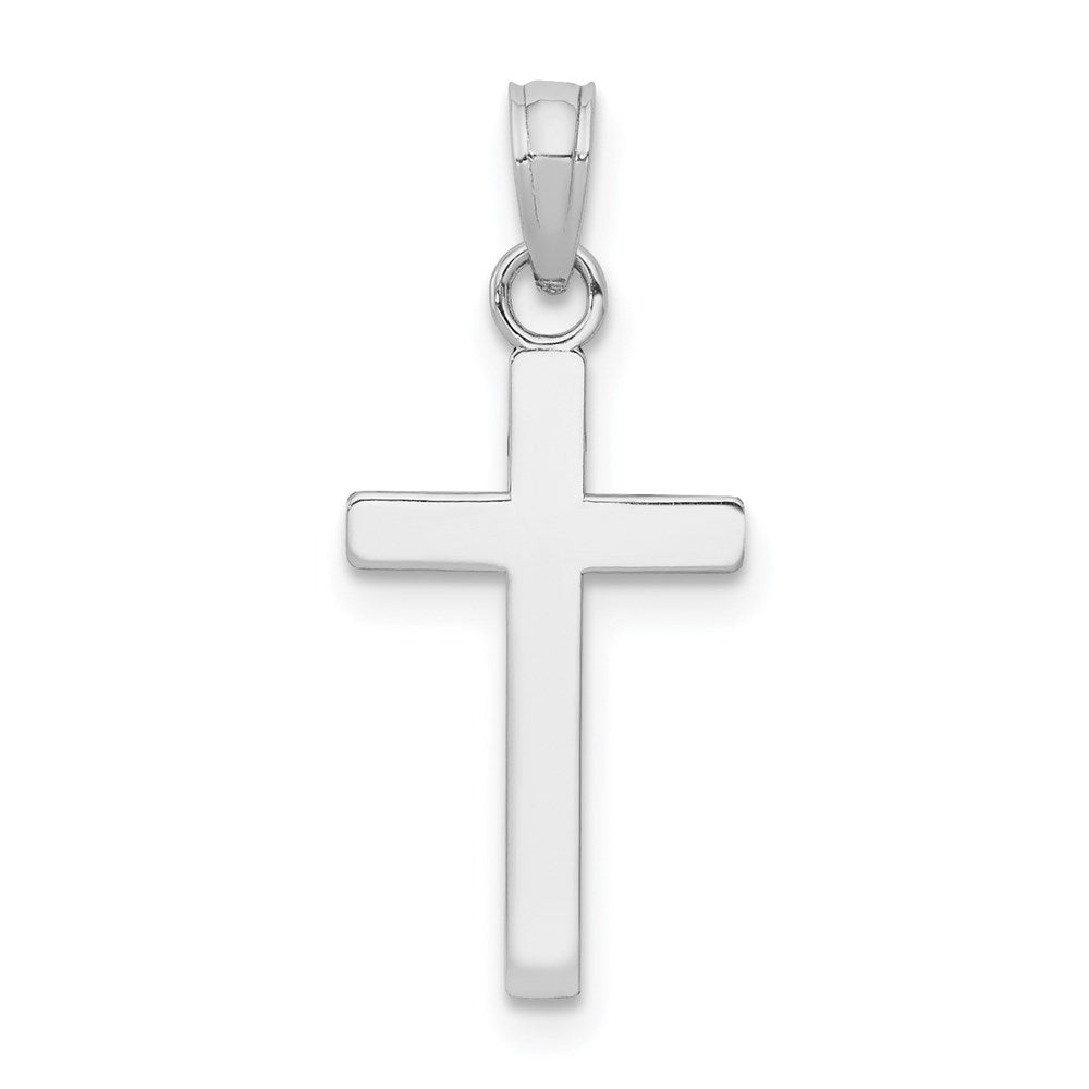 14k White Gold 10 mm Polished Cross Pendant (0.52 grams)