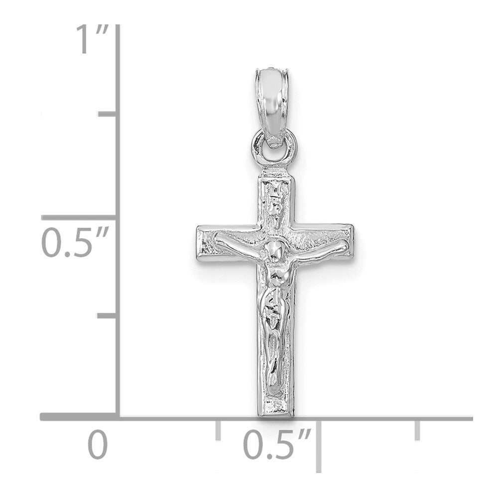 14k White Gold 10 mm Crucifix Pendant (1.11 grams)