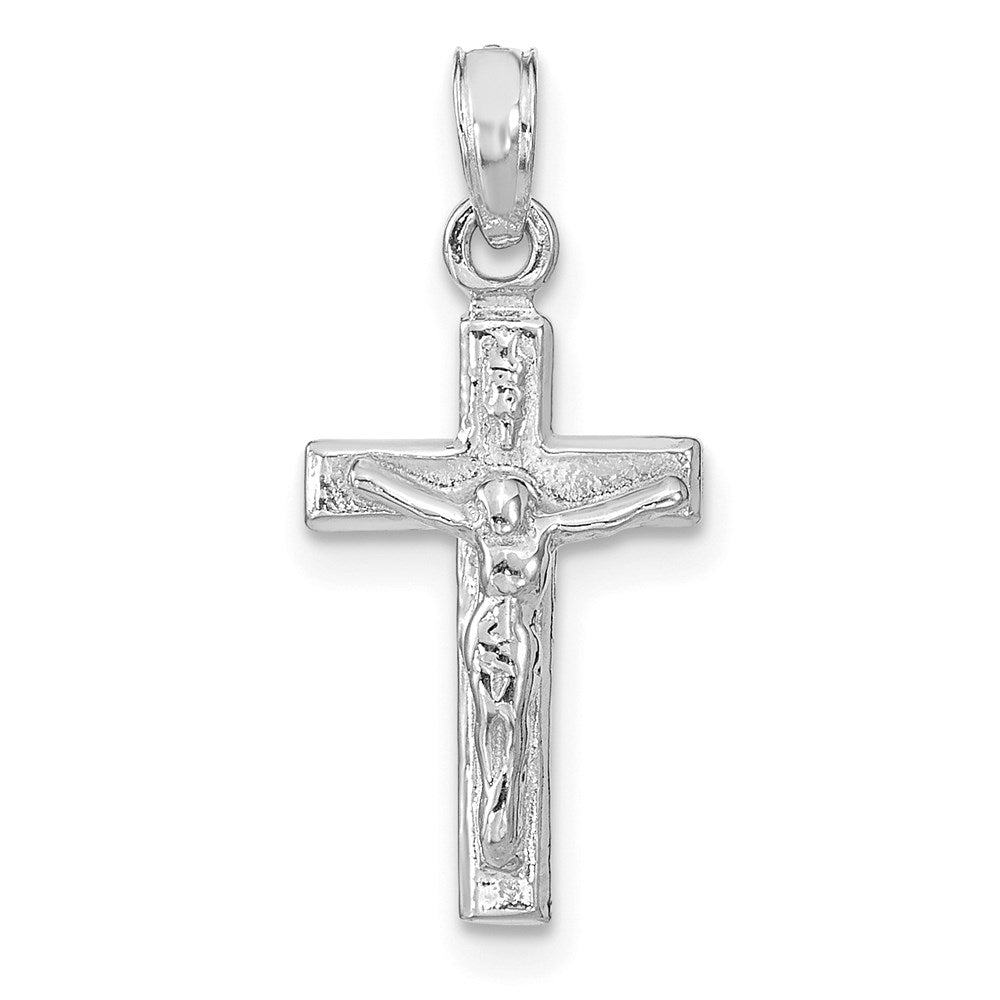 14k White Gold 10 mm Crucifix Pendant (1.11 grams)