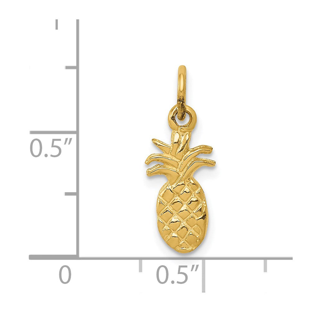 14k Yellow Gold 7 mm Polished Pineapple Charm (0.61 grams)