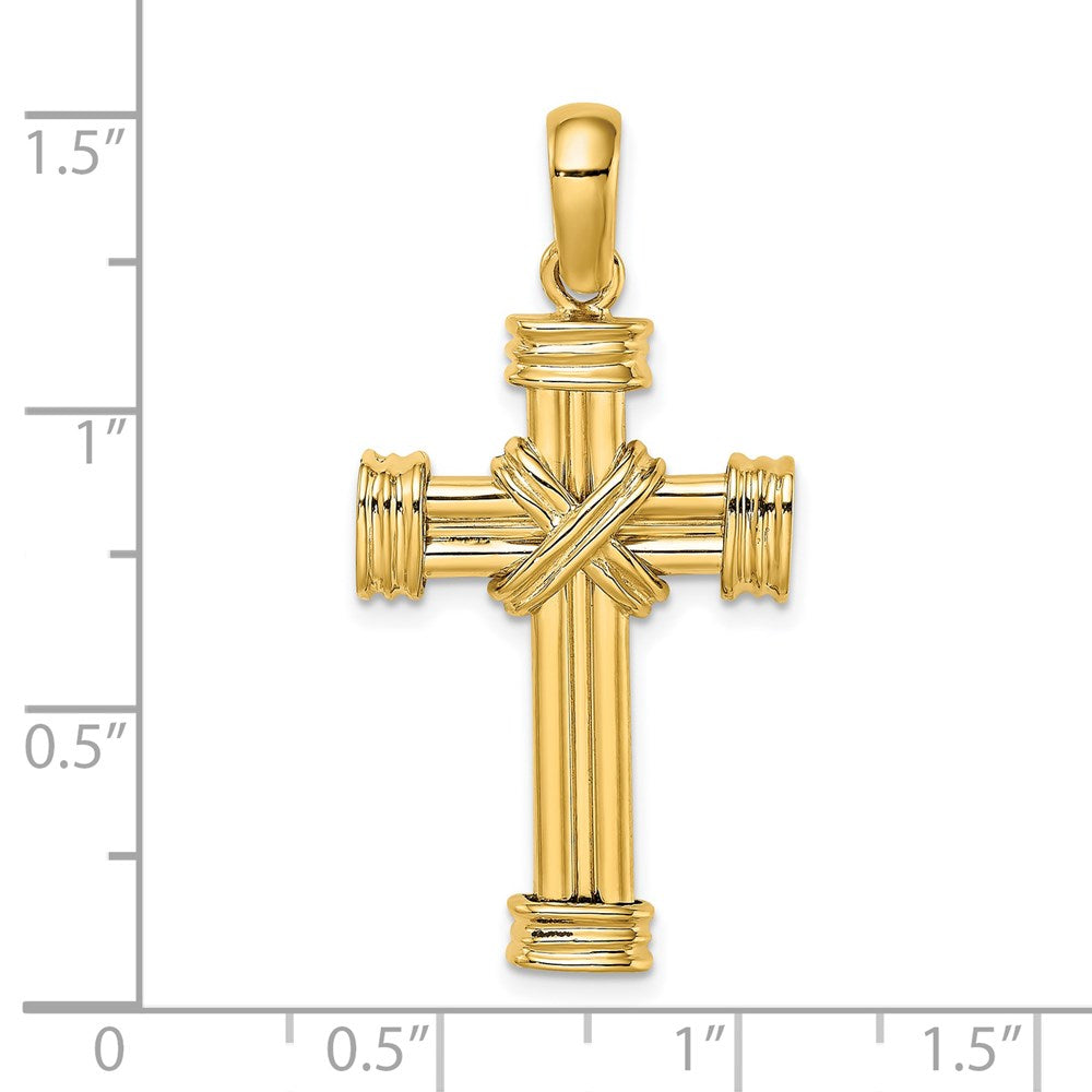 14k Yellow Gold 19.85 mm Polished Cross Charm (5.22 grams)