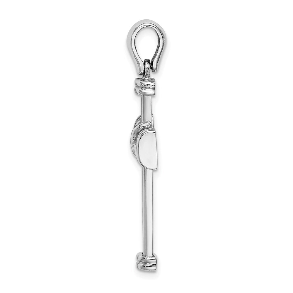 14k White Gold 20.3 mm w/ X In Center Of Cross Charm (4.47 grams)