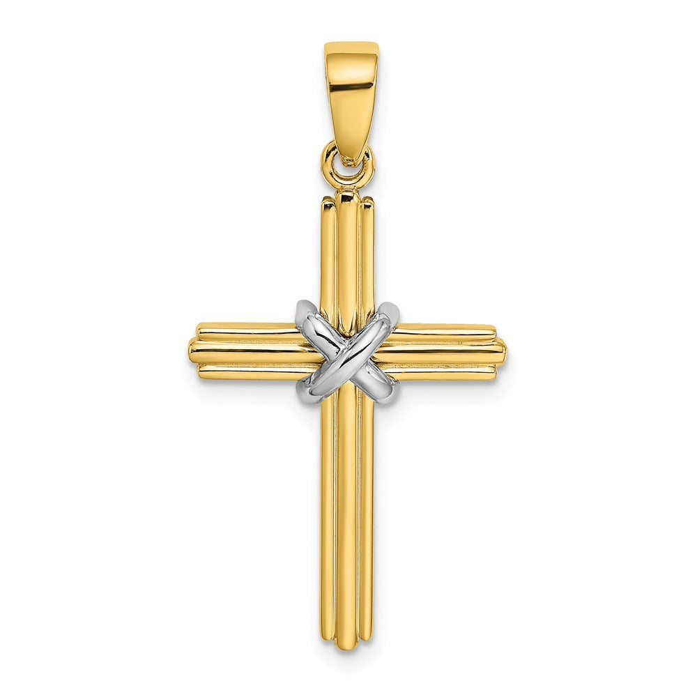 14k Two-tone 18.3 mm Two-tone X Center Charm (2.96 grams)