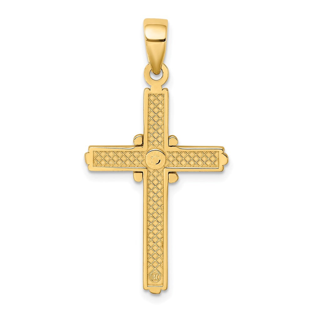 14k Yellow Gold 18.3 mm Polished X Center Cross Charm (2.9 grams)