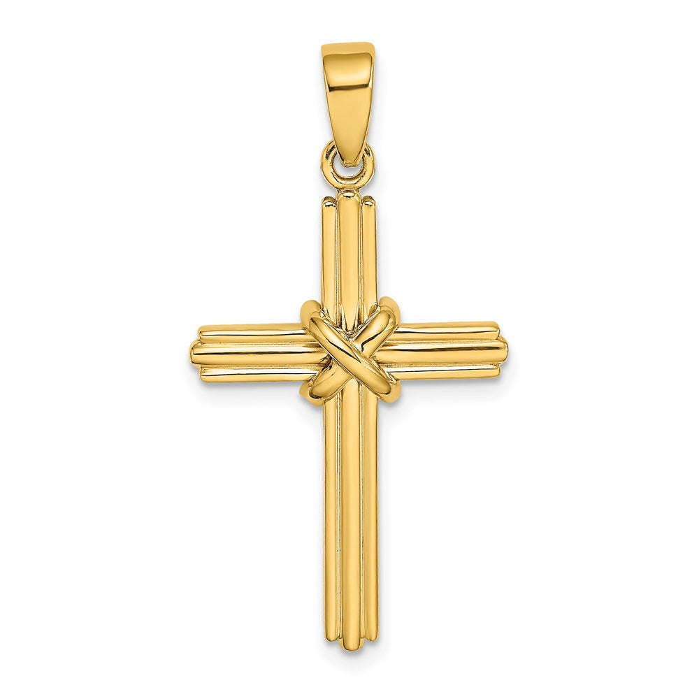 14k Yellow Gold 18.3 mm Polished X Center Cross Charm (2.9 grams)