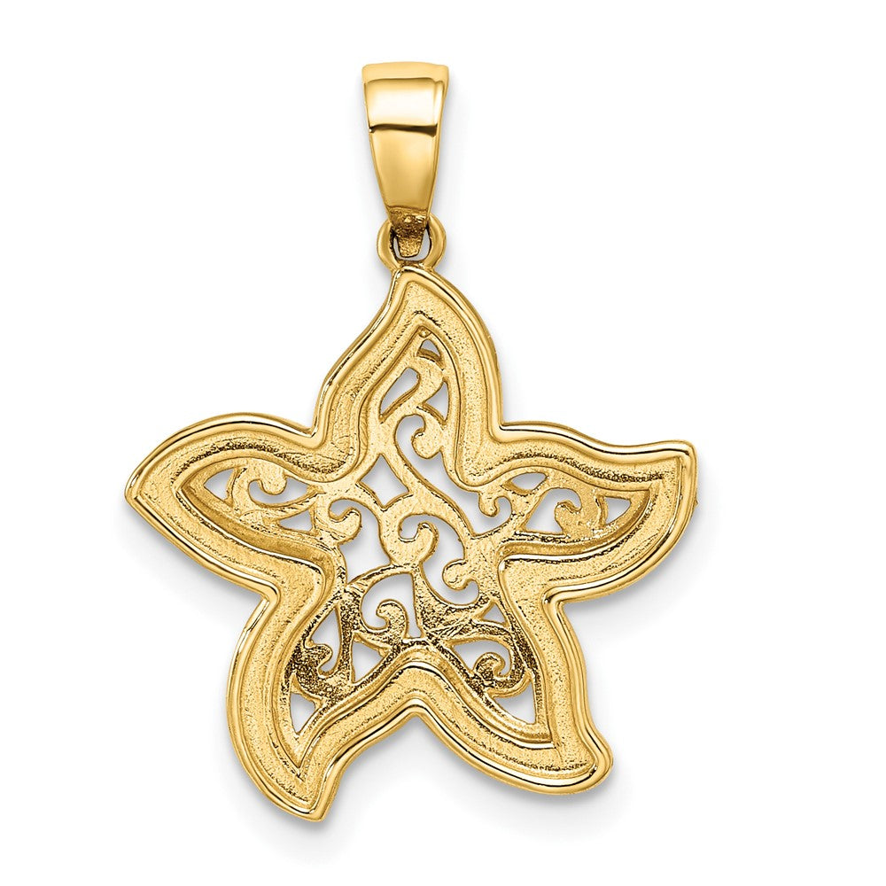 14k Yellow & Rhodium 18.02 mm  Starfish Pendant (2.14 grams)