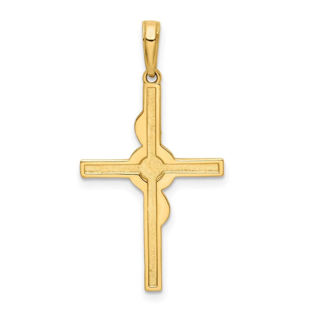 14k Yellow & Rhodium 17.47 mm  D/C Cross Pendant (1.87 grams)