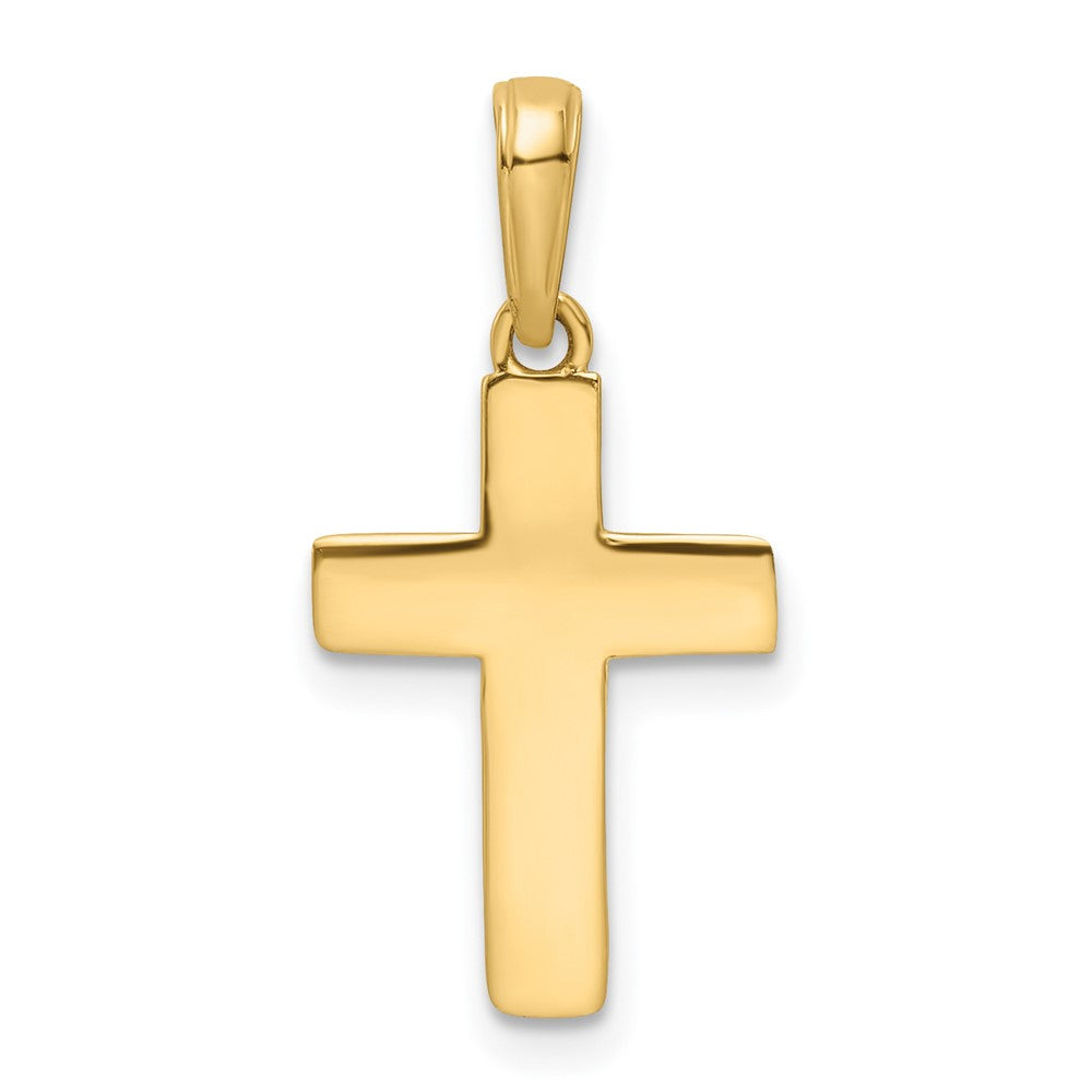 14k Yellow & Rhodium 12 mm  D/C Cross Pendant (1.1 grams)