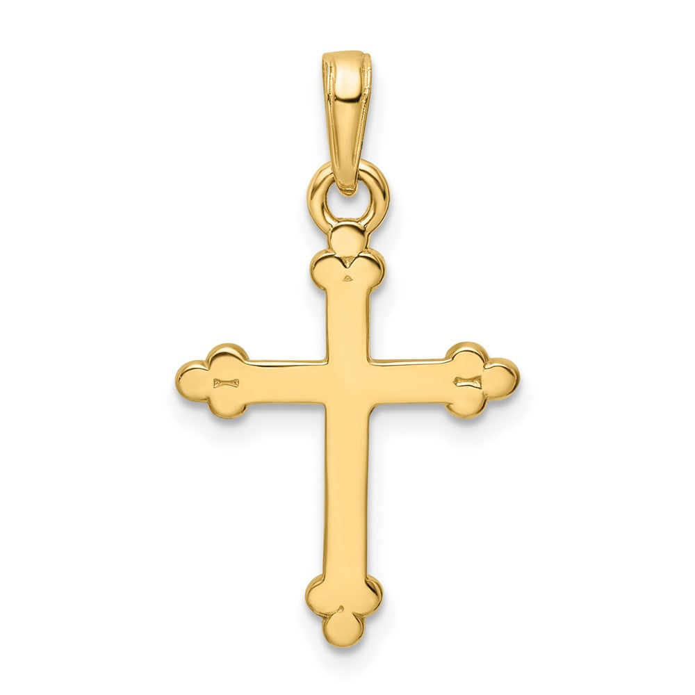 14k Yellow & Rhodium 16.16 mm  D/C Cross Pendant (1.59 grams)