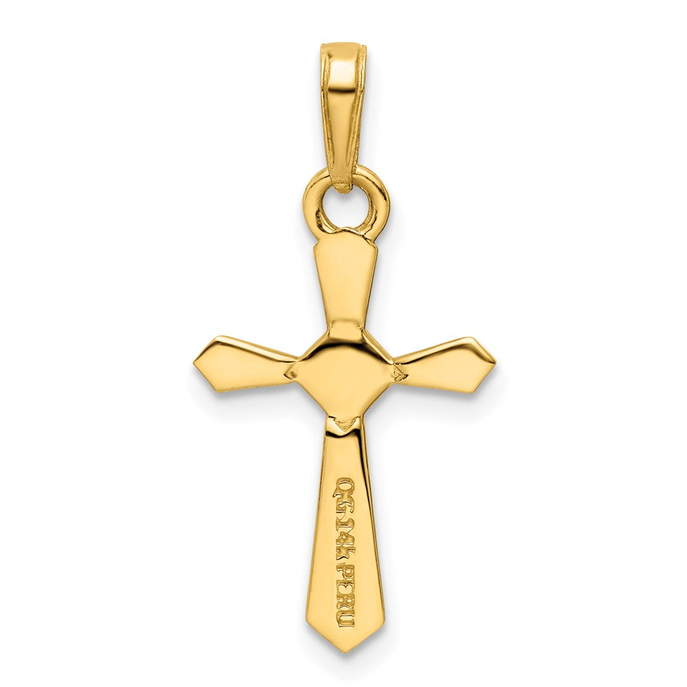 14k Yellow & Rhodium 13.71 mm  D/C Cross Pendant (1.15 grams)