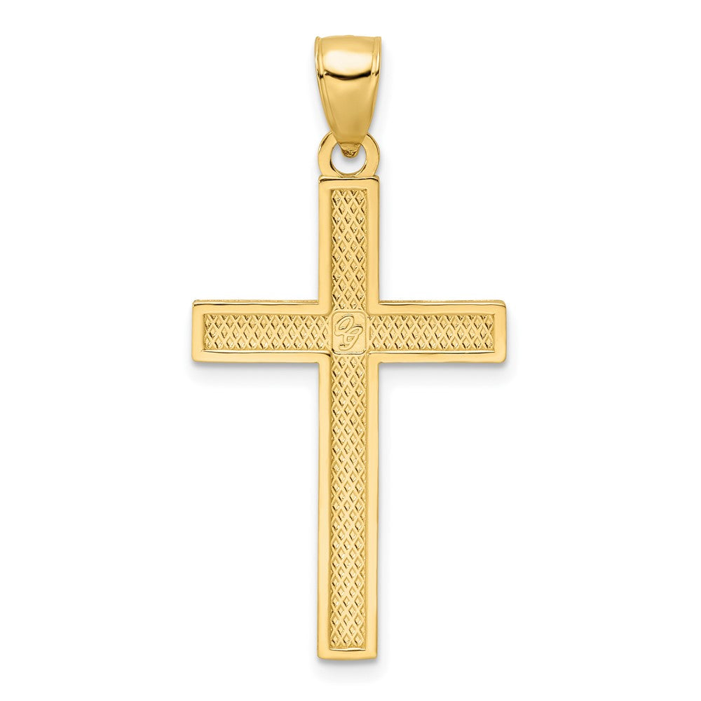 14k Yellow Gold 19.8 mm Polished Beaded Cross Pendant (2.5 grams)