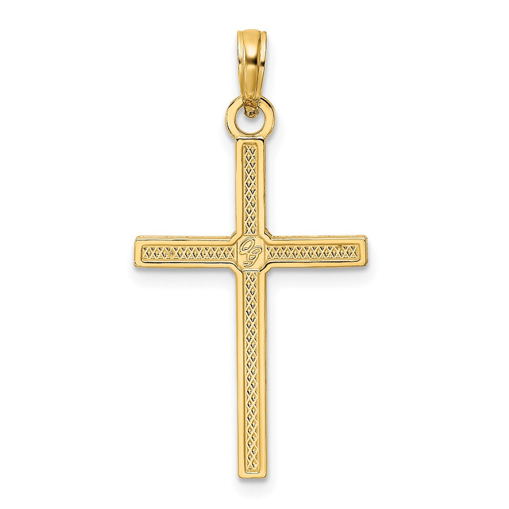 14k Yellow Gold 17.21 mm Beaded & Polished Fancy Cross Pendant (1.47 grams)