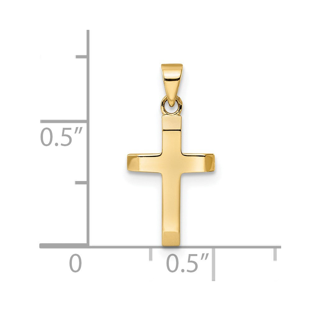 14k Yellow Gold 9.03 mm Polished Tapered Ends Hollow Cross Pendant (0.94 grams)