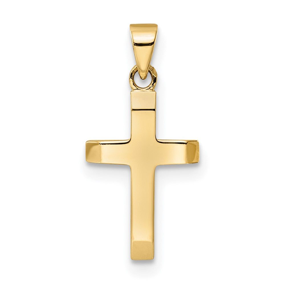 14k Yellow Gold 9.03 mm Polished Tapered Ends Hollow Cross Pendant