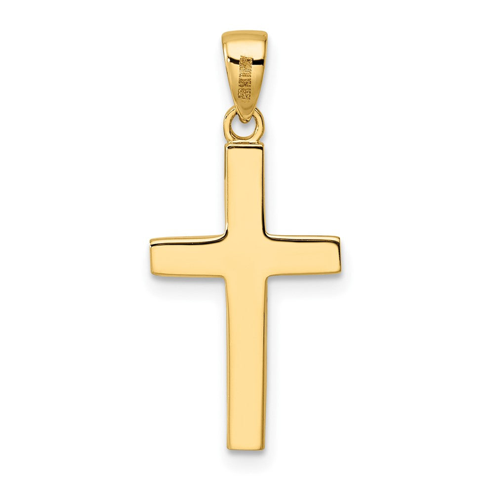 14k Yellow Gold 12.06 mm Polished Tapered Ends Hollow Cross Pendant (1.41 grams)