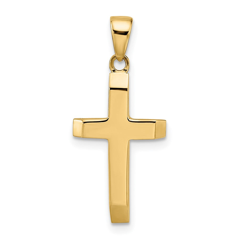 14k Yellow Gold 12.06 mm Polished Tapered Ends Hollow Cross Pendant (1.41 grams)