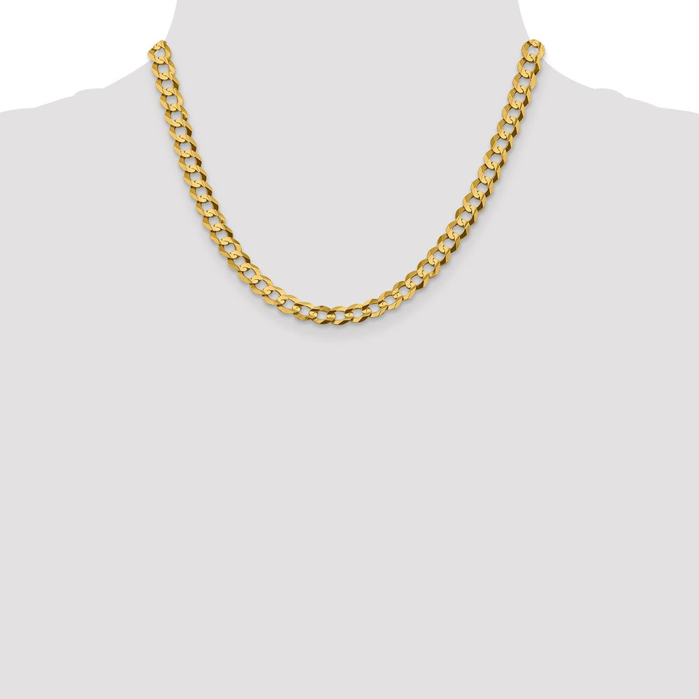 14k 7.2mm Lightweight Flat Cuban Chain (20.70 grams)