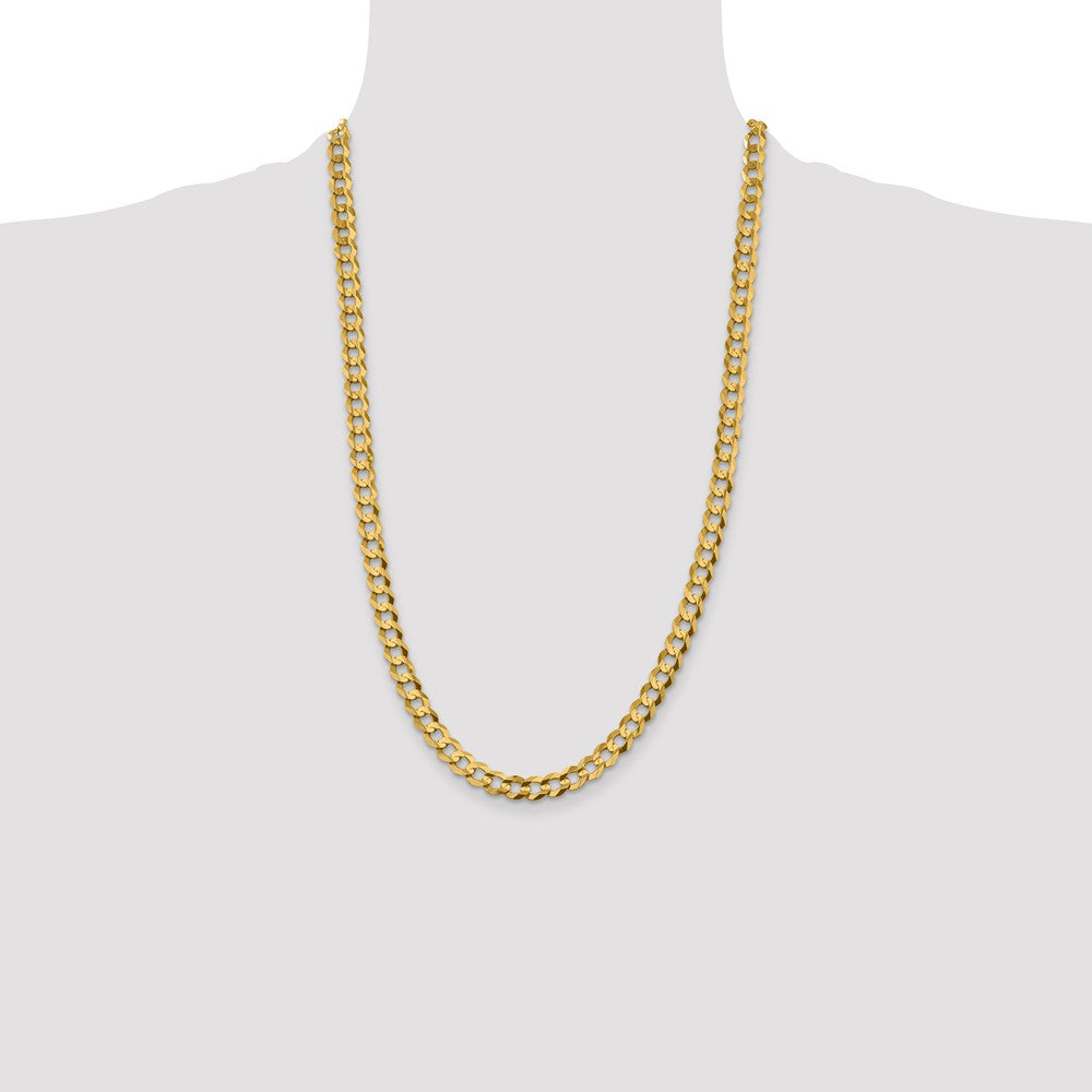 14k 7.2mm Lightweight Flat Cuban Chain (20.70 grams)