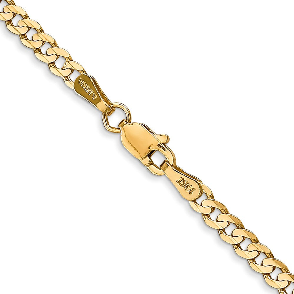 14k 3mm Open Concave Curb Chain (4.76 grams)