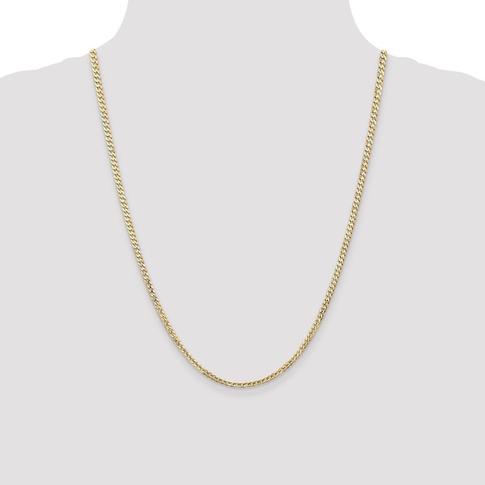 14k 3mm Open Concave Curb Chain (4.76 grams)