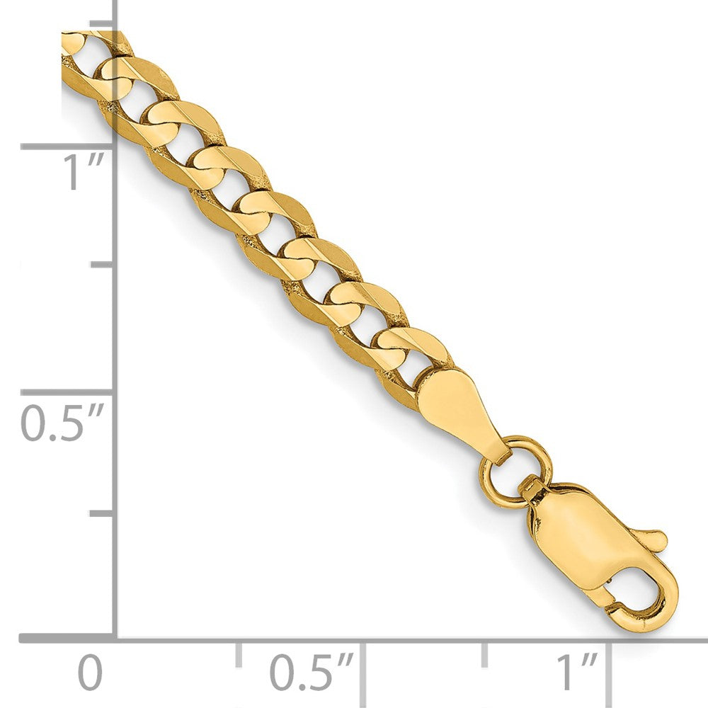 14k 3.8mm Open Concave Curb Chain Bracelet (3.56 grams)