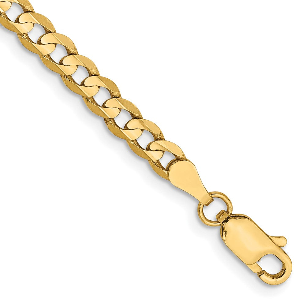 14k 3.8mm Open Concave Curb Chain Bracelet (3.56 grams)