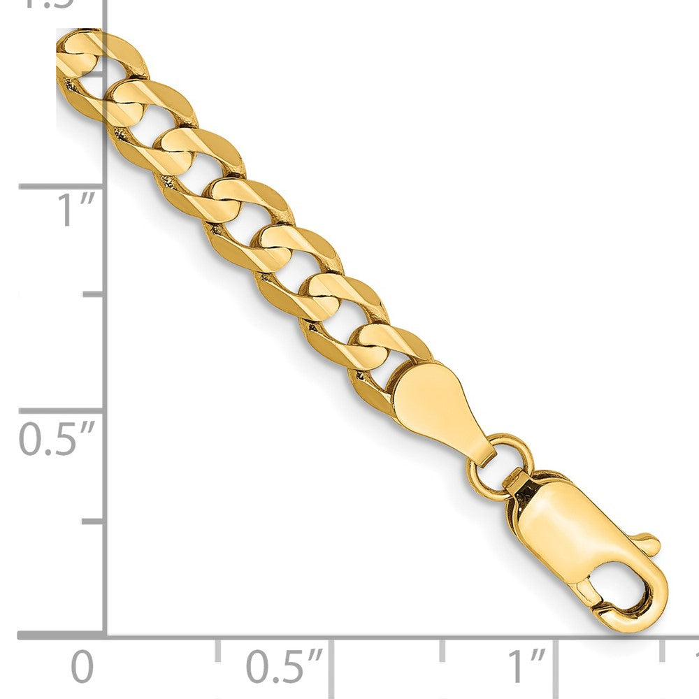 14k 4.5mm Open Concave Curb Chain Bracelet (4.81 grams)