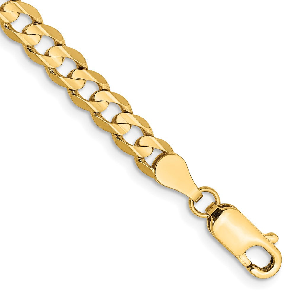 14k 4.5mm Open Concave Curb Chain Bracelet (4.81 grams)