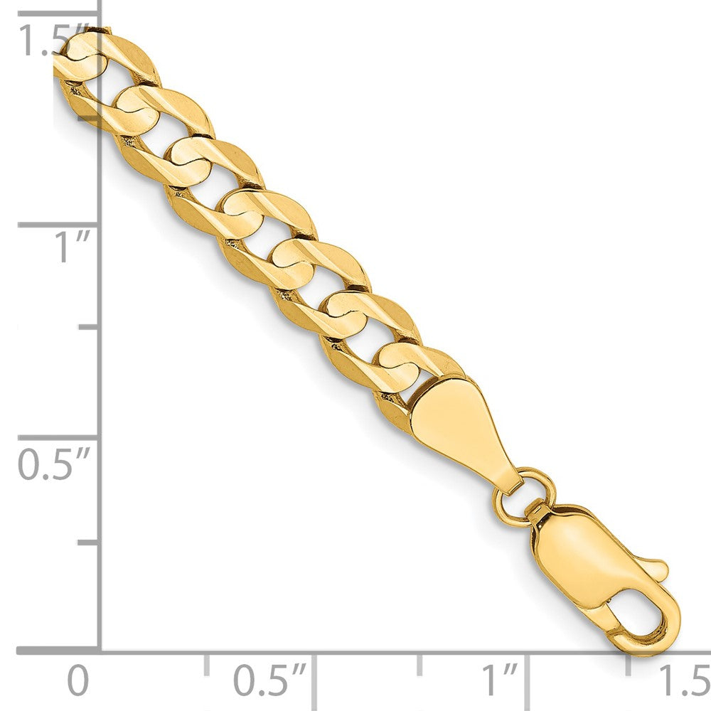 14k 5.25mm Open Concave Curb Chain Bracelet (5.83 grams)