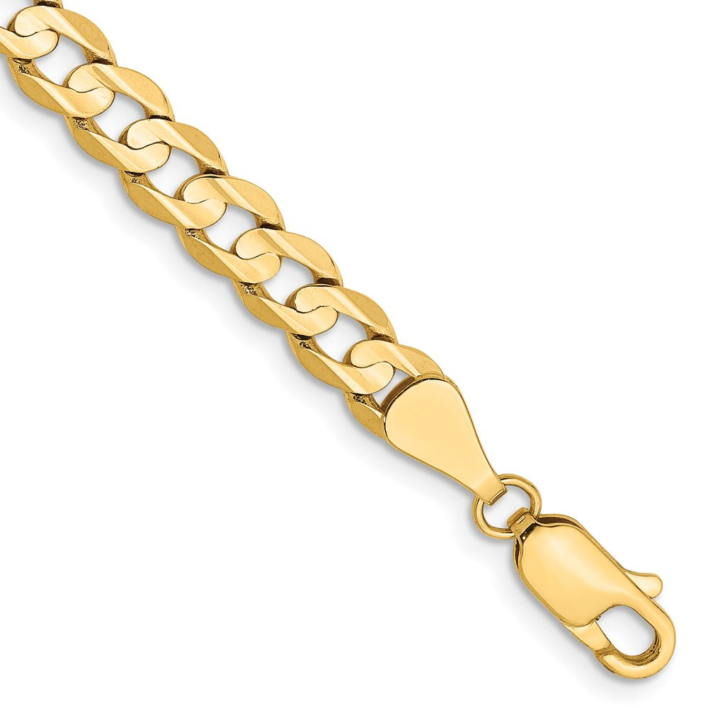 14k 5.25mm Open Concave Curb Chain Bracelet (5.83 grams)