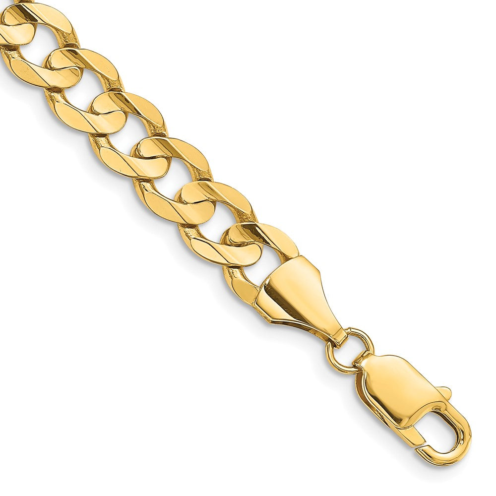 14k 8.5mm Open Concave Curb Chain Bracelet (15.44 grams)