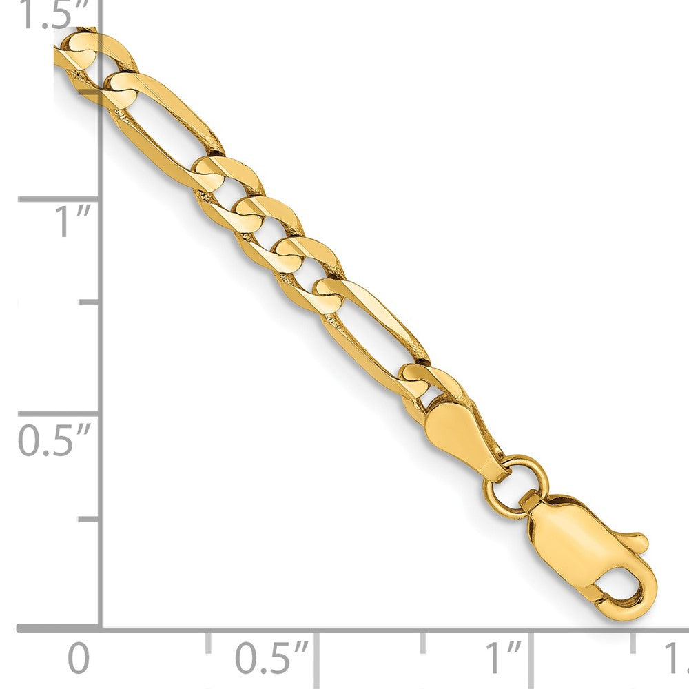 14k 4mm Concave Open Figaro Chain Bracelet (3.39 grams)