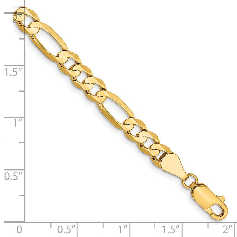 14k 5.5mm Concave Open Figaro Chain Bracelet (5.84 grams)