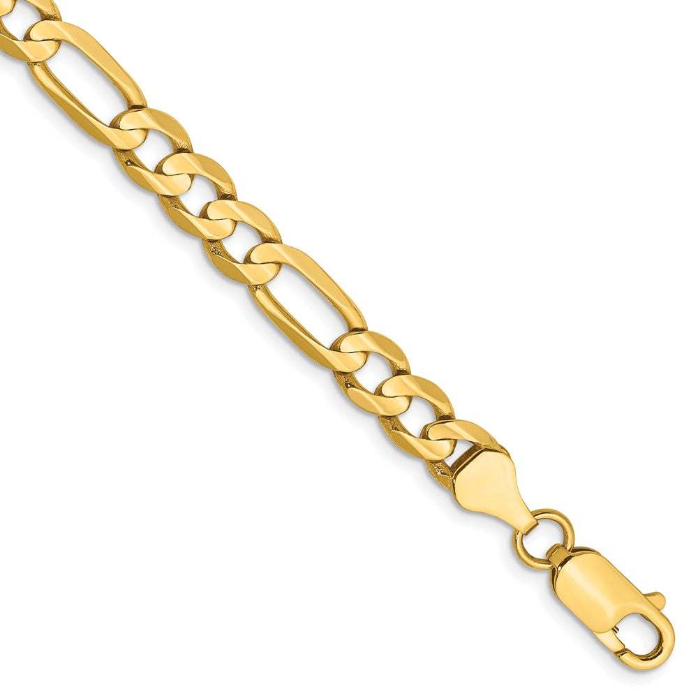 14k 6mm Concave Open Figaro Chain Bracelet (7.48 grams)