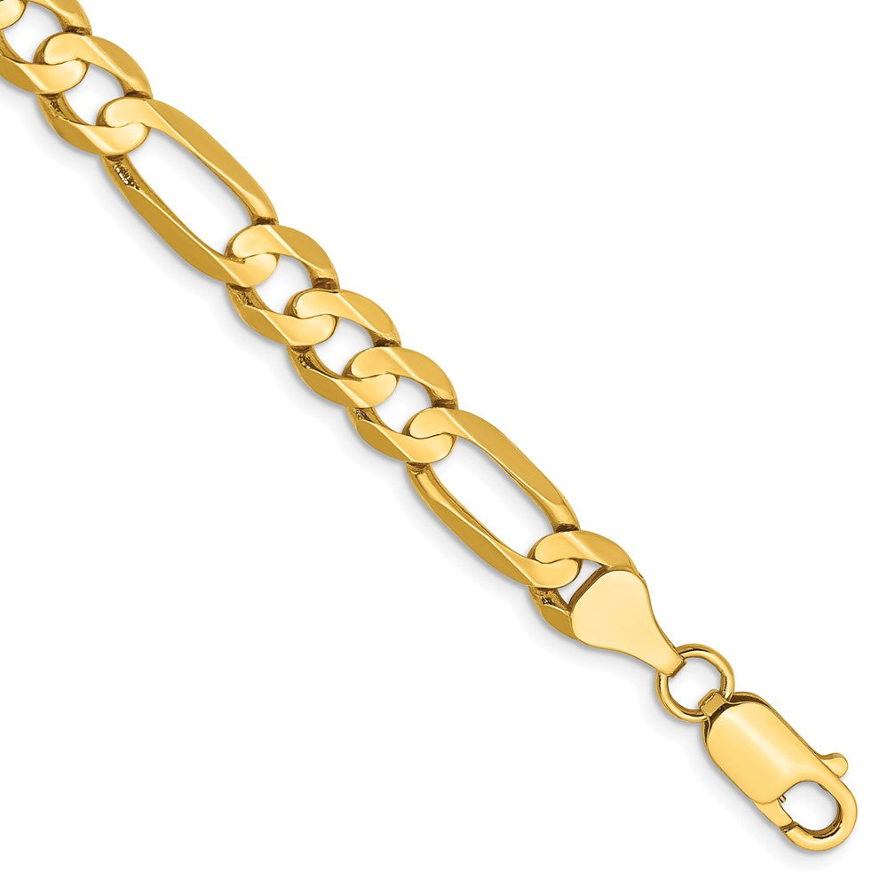 14k 6.75mm Concave Open Figaro Chain Bracelet (9.76 grams)