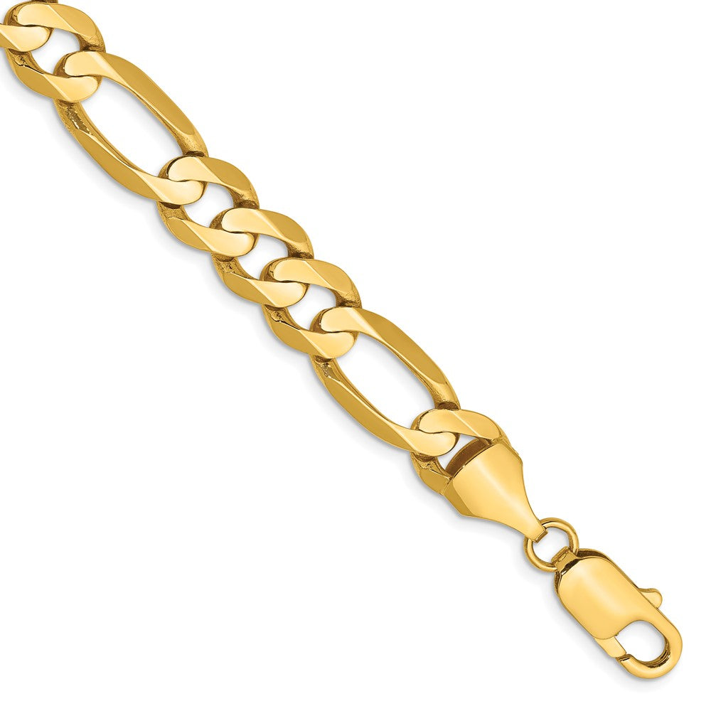 14k 8.75mm Concave Open Figaro Chain Bracelet (18.35 grams)
