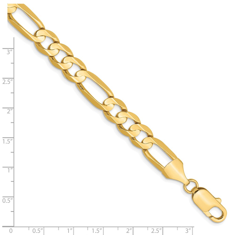 14k 10.0mm Concave Open Figaro Chain Bracelet (27.77 grams)