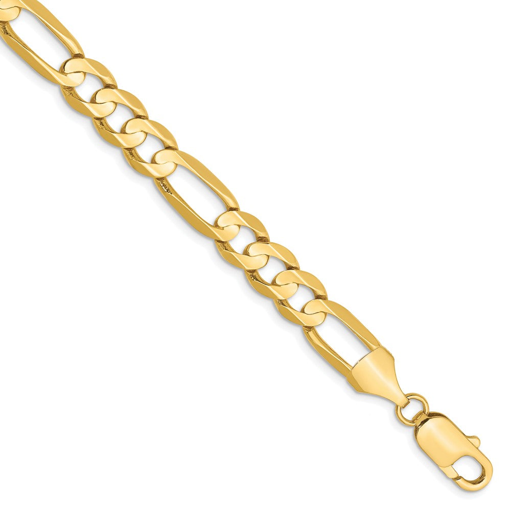 14k 10.0mm Concave Open Figaro Chain Bracelet (27.77 grams)