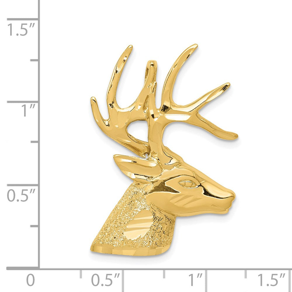 14k Yellow Gold 23 mm Laser Cut Deer Charm