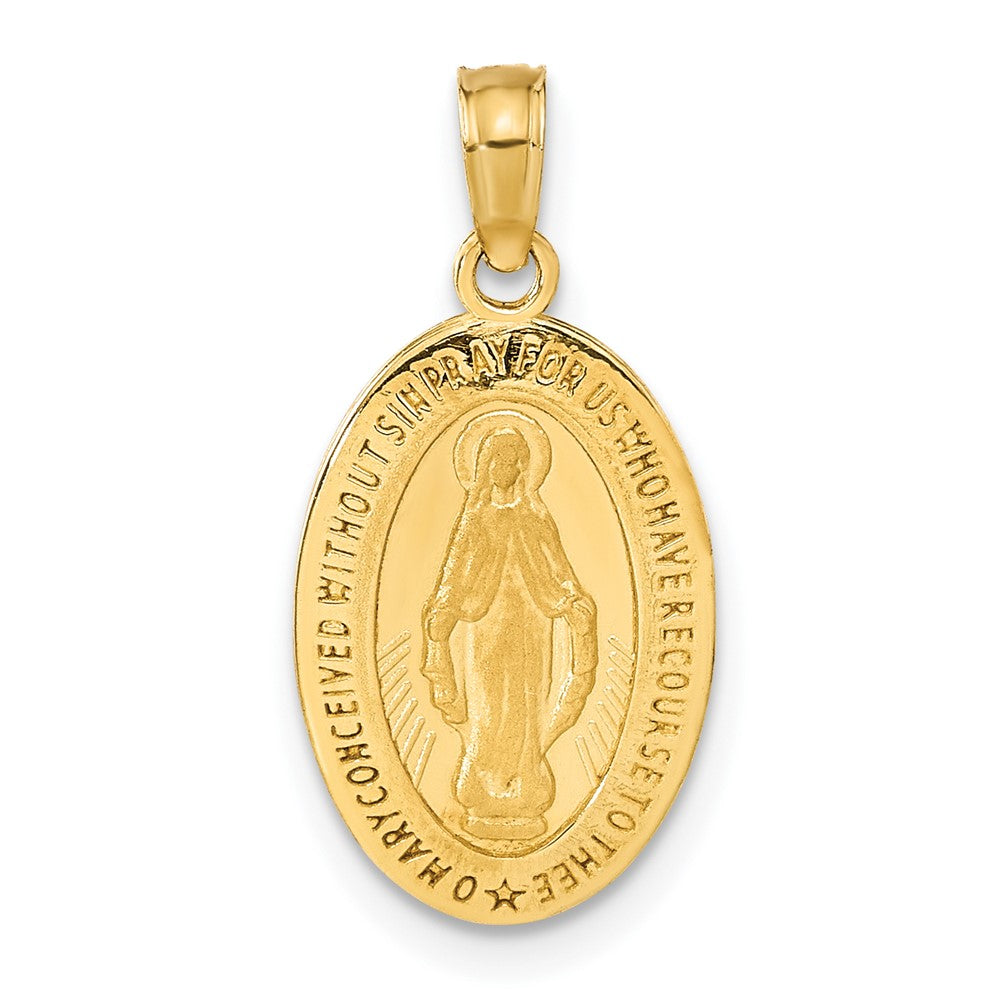14k Yellow Gold 11 mm Miraculous Medal Pendant (1.59 grams)