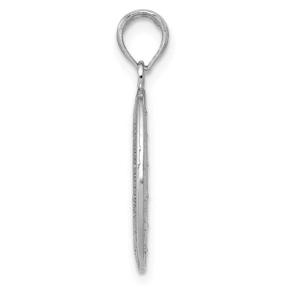 14k White Gold 13 mm Miraculous Medal Pendant (2.03 grams)