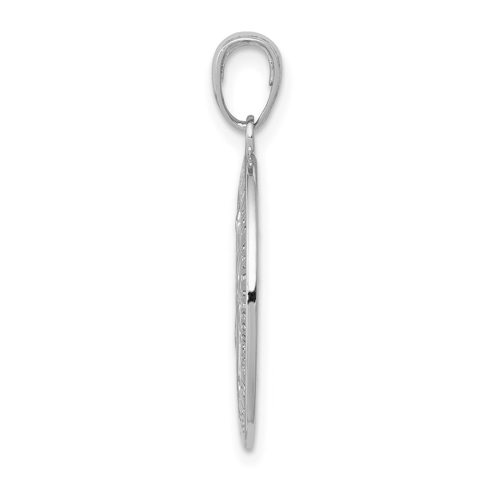 14k White Gold 14.5 mm Miraculous Medal Pendant (2.14 grams)