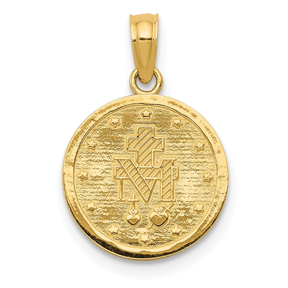 14k Yellow Gold 13 mm Miraculous Medal Pendant (1.09 grams)